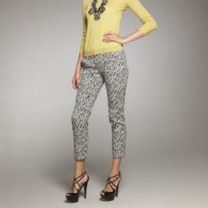Lela Rose stretch twill cropped print pant size 14